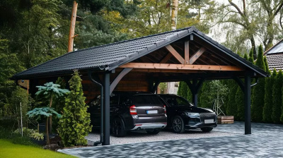 Двухскатный навес для авто «Дилижанс»